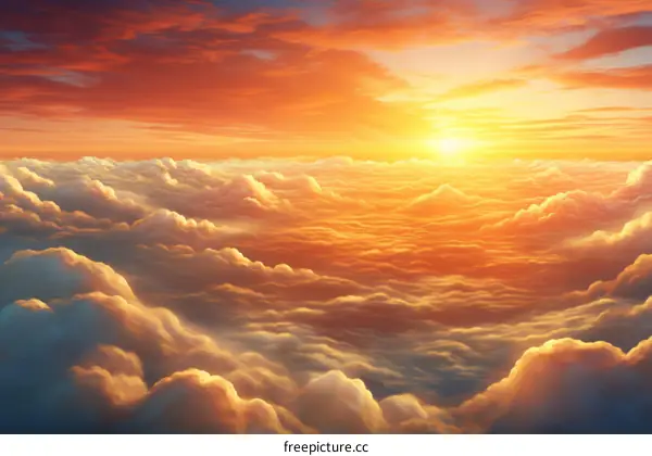 A Stunning Sunset Over a Sea of Clouds