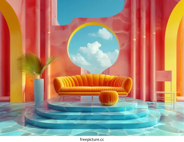 Vibrant Interior Design Illustration