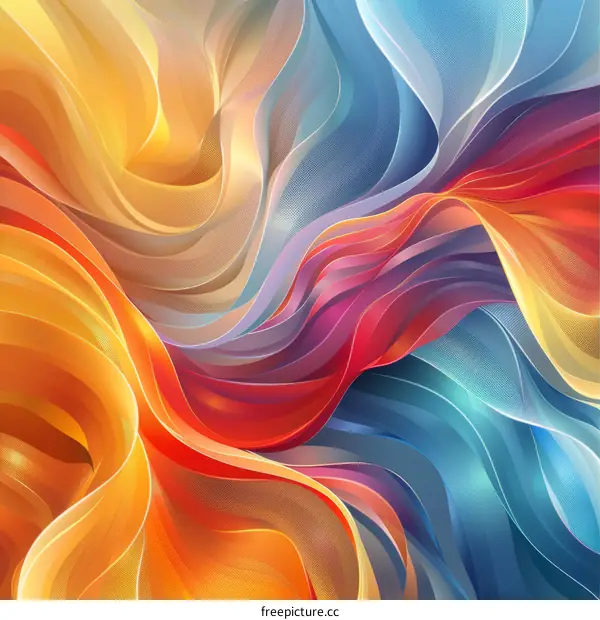 Abstract Colorful Flowing Lines Art