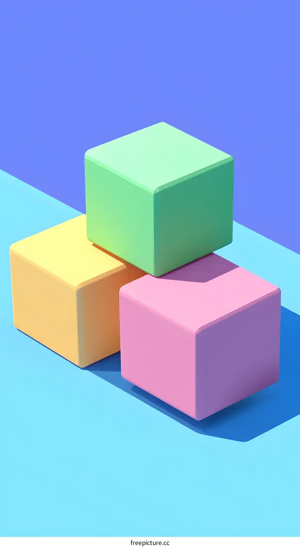 Abstract Geometric Shapes with Pastel Colors