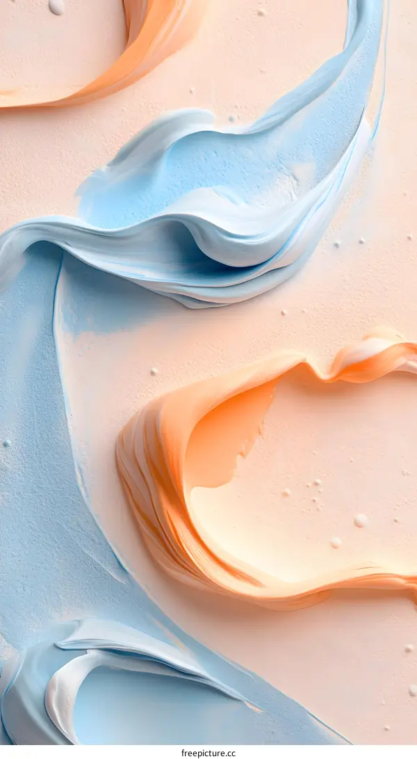 Abstract  Background With Blue and Orange Paint Swirls