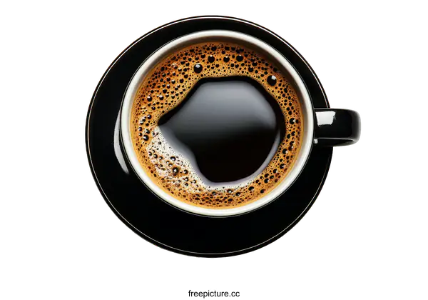 [Transparent Background PNG]Close Up of a Cup of Black Coffee