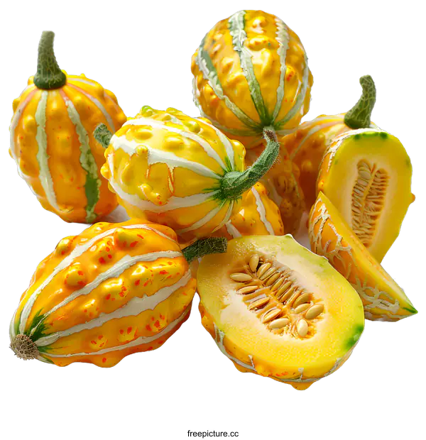 [Transparent Background PNG]Yellow and Orange Tiger Melon