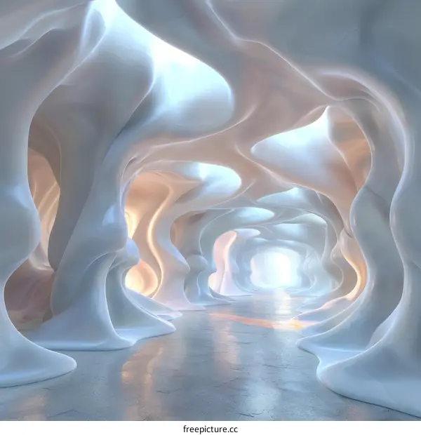 Futuristic Tunnel in an Ice Cave
