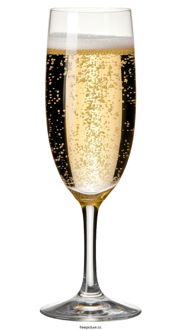 [Transparent Background PNG]Champagne Glass with Sparkling Wine