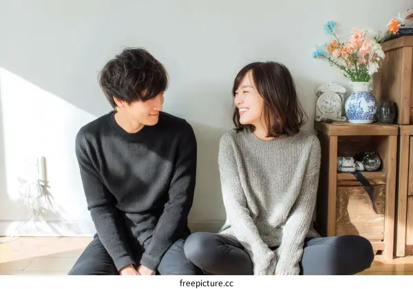 Couple Sitting Down and Talking