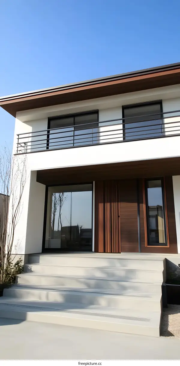 Modern House Exterior With Concrete Steps