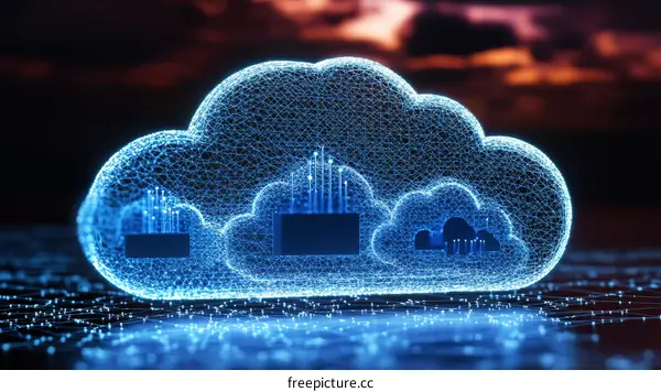 Abstract Cloud Computing Network Illustration