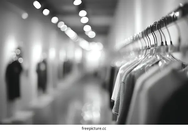 Fashion Showroom Displaying Clothes in a Light-Filled Space