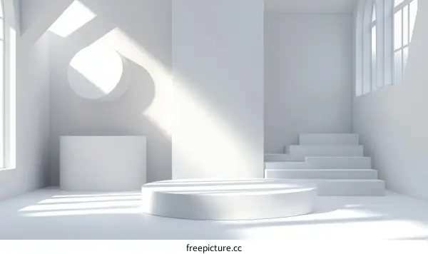 Modern Minimalist White Display Stage