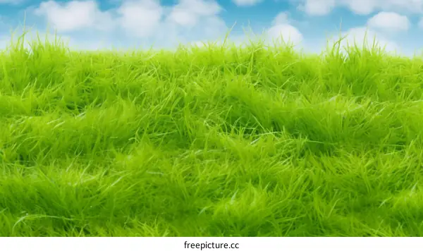 Beautiful Green Grass Field Under a Blue Sky