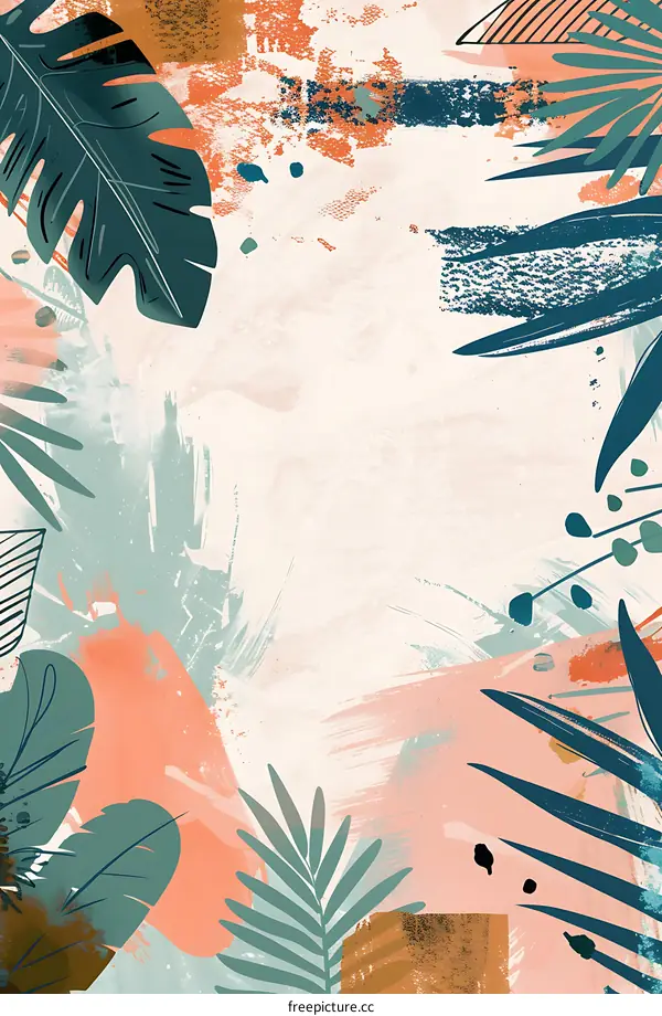 Tropical Leaves Abstract Background Design
