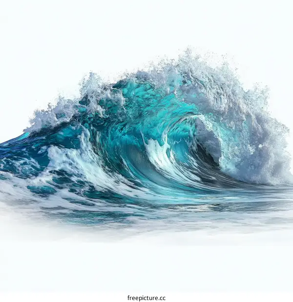 Powerful Turquoise Ocean Wave