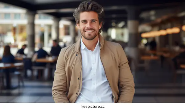 Portrait of a handsome young man smiling
