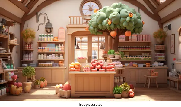 A grocery store with a variety of fruits and vegetables