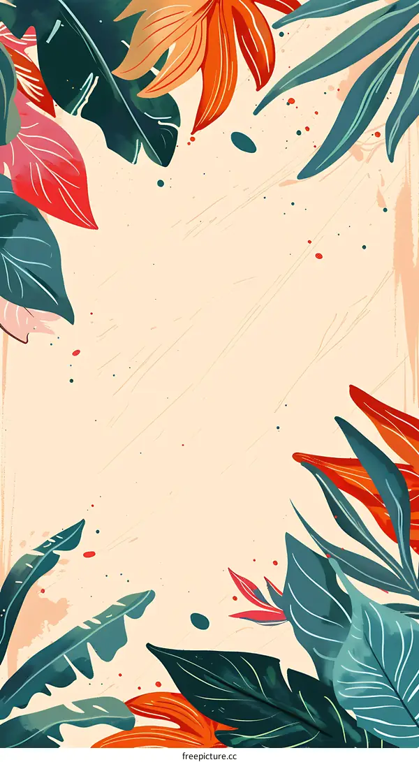 Tropical Leaves Illustration Background