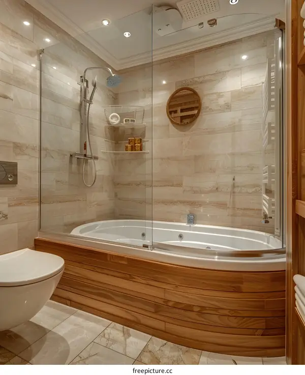 Wooden bathtub