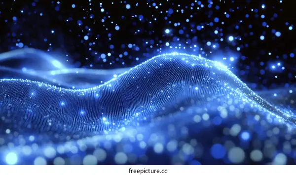 Abstract Blue Digital Wave Pattern