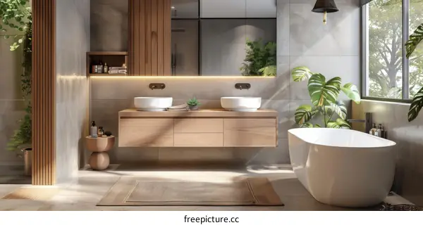 Modern Minimalist Bathroom Design with Natural Light