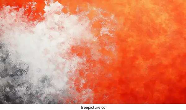Abstract Watercolor Painting in Orange and Gray Tones