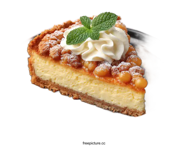 [Transparent Background PNG]Delicious Homemade Crumble Cheesecake Slice