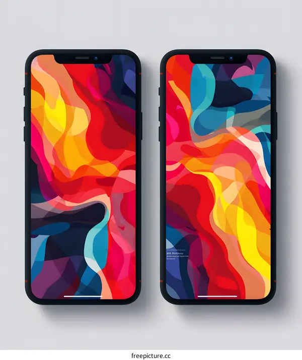 Abstract Colorful Phone Mockup Design