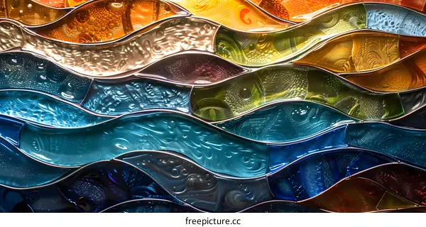 Abstract Wavy Glass Art Background