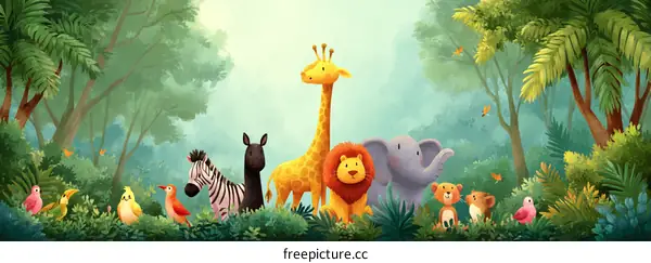 Jungle Animals Illustration for Children