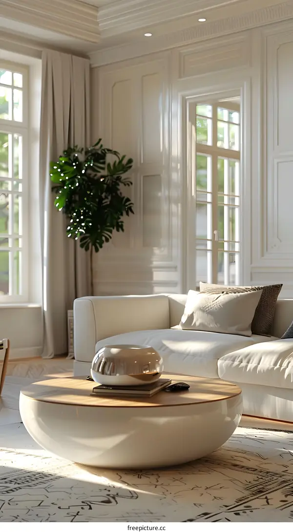 Indoor living room in a modern minimalist style