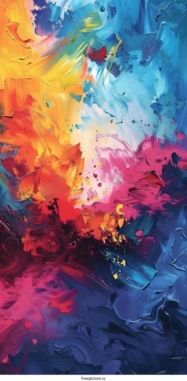 Abstract Colorful Acrylic Painting