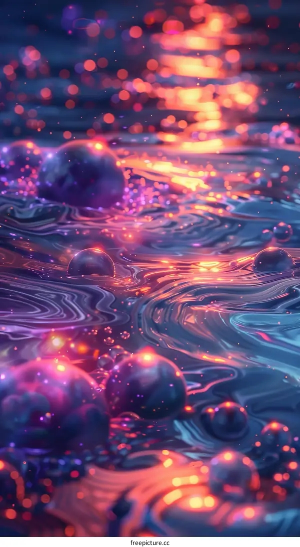 Abstract Glowing Bubbles Background