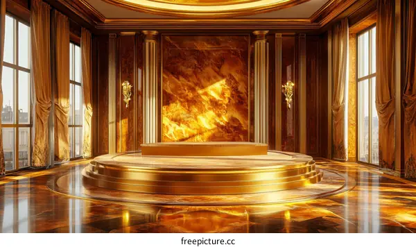 Luxury Golden Room Interior Illustration