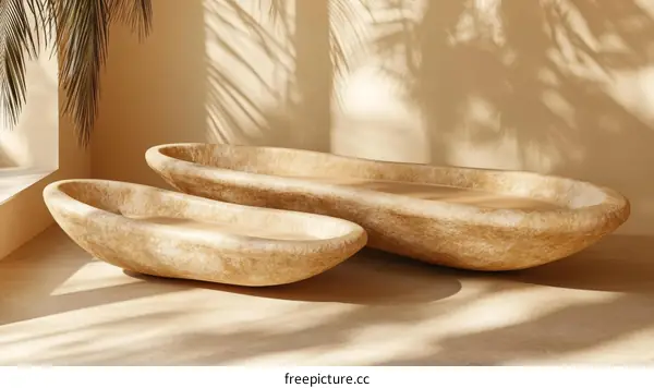 Elegant Stone Bowls in a Minimalist Setting
