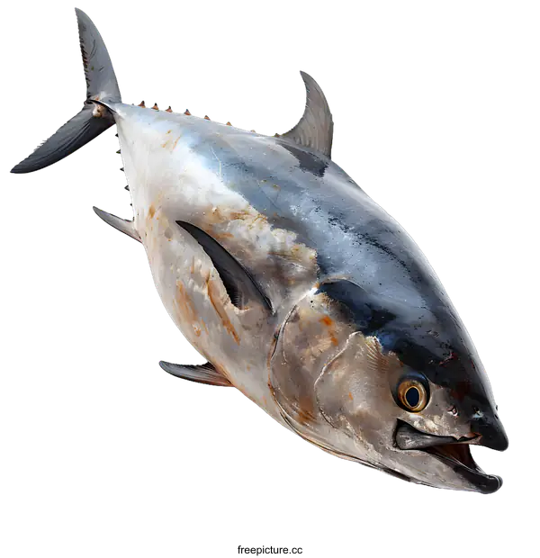 [Transparent Background PNG]A large bluefin tuna fish isolated on white background