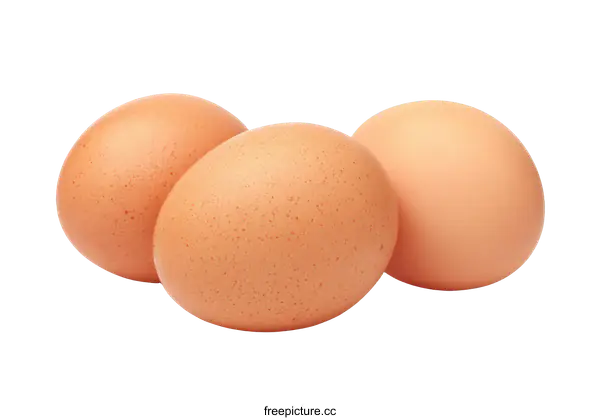 [Transparent Background PNG]Three Brown Eggs on White Background