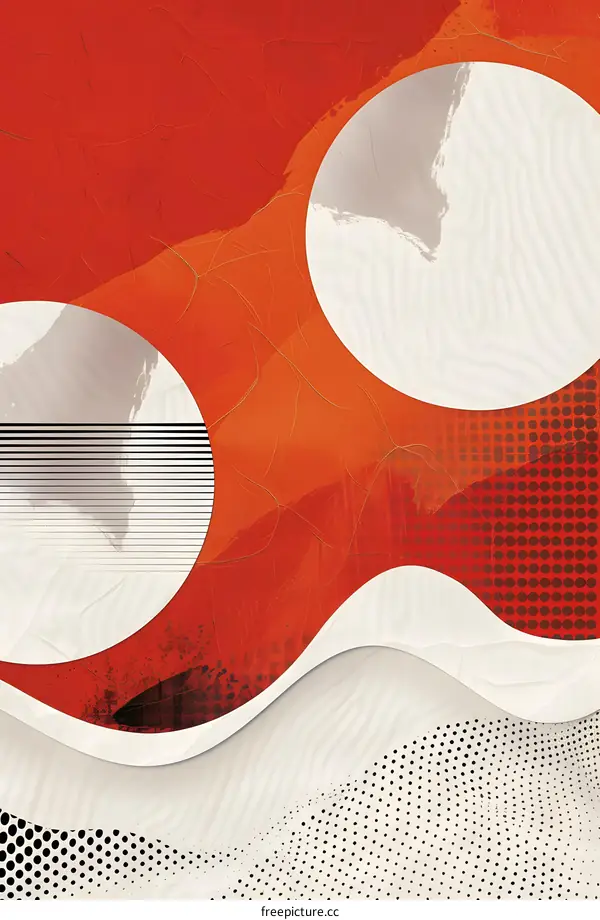 Abstract Red And White Geometric Shapes Background Design