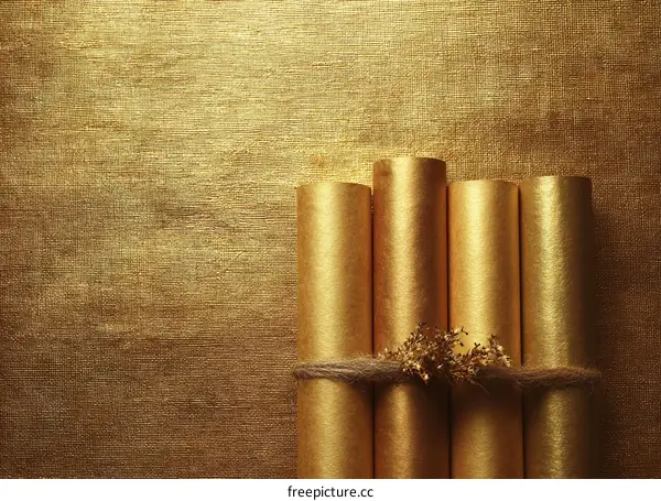 Golden Scrolls on Gold Background