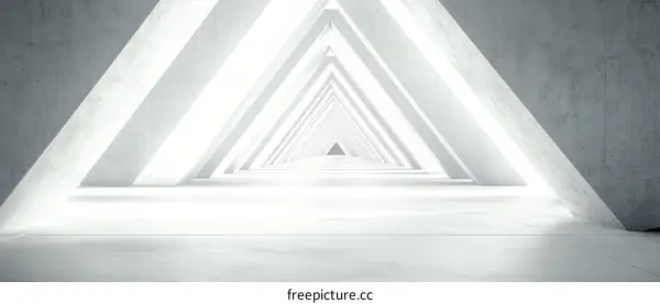 Abstract Geometric Concrete Tunnel Perspective