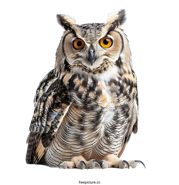 [Transparent Background PNG]A close up of an owl with a white background