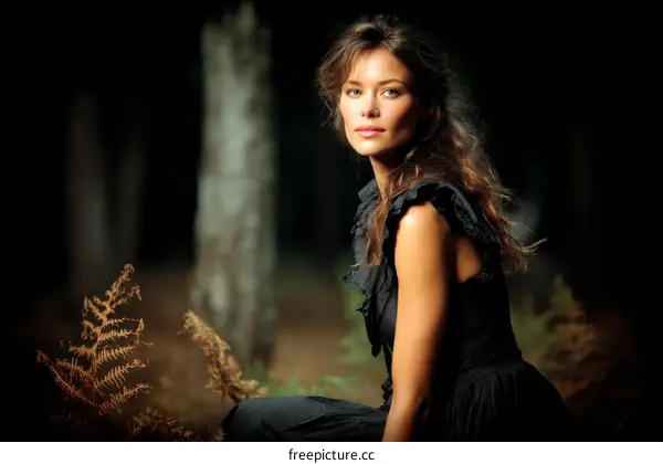 Caucasian Woman in Forest Portrait