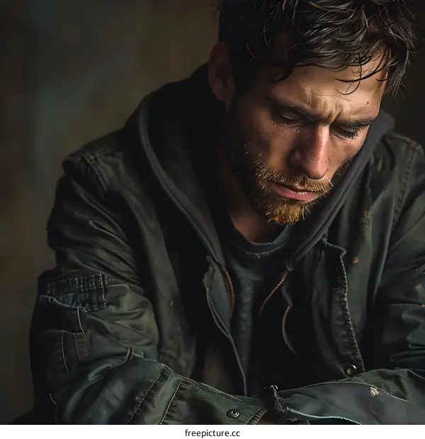 Portrait of a man with a beard and a green jacket