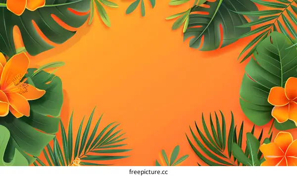Tropical Summer Floral Background Design