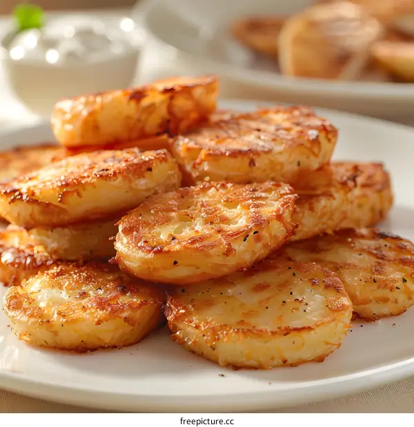 Fried potato slices