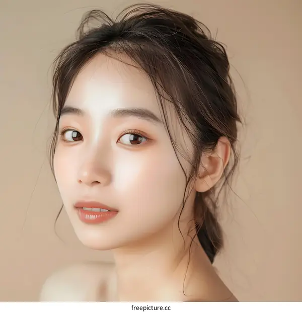 Beautiful Asian Woman With Makeup