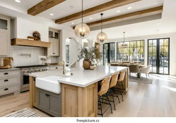 Modern Farmhouse Kitchen with Open Concept