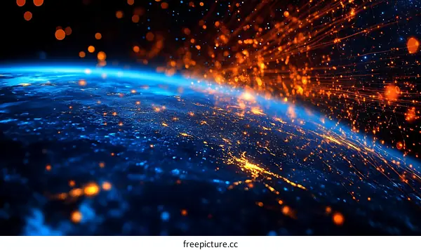 Global Network Earth view Illustrative Image