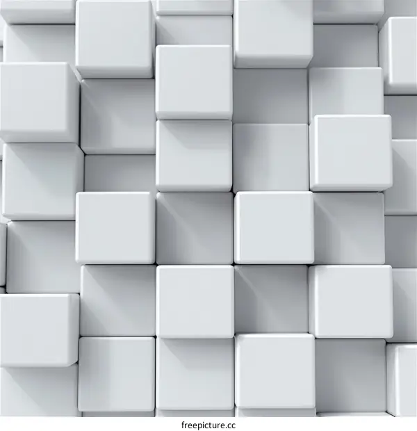 3D rendering of a white cube background