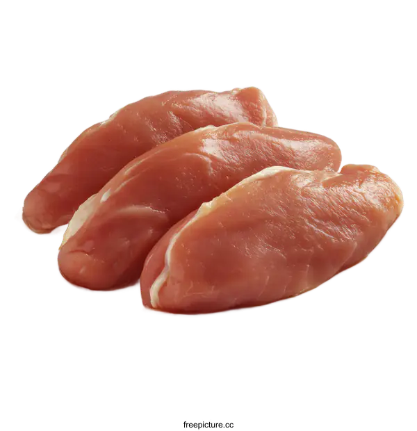 [Transparent Background PNG]Raw Chicken Breast Pieces on Plate