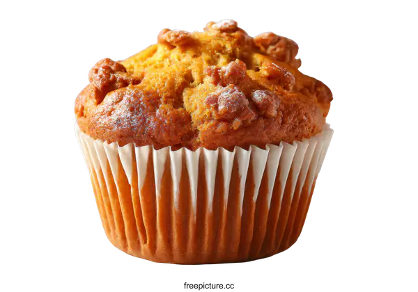 [Transparent Background PNG]Closeup of a Delicious Golden Muffin
