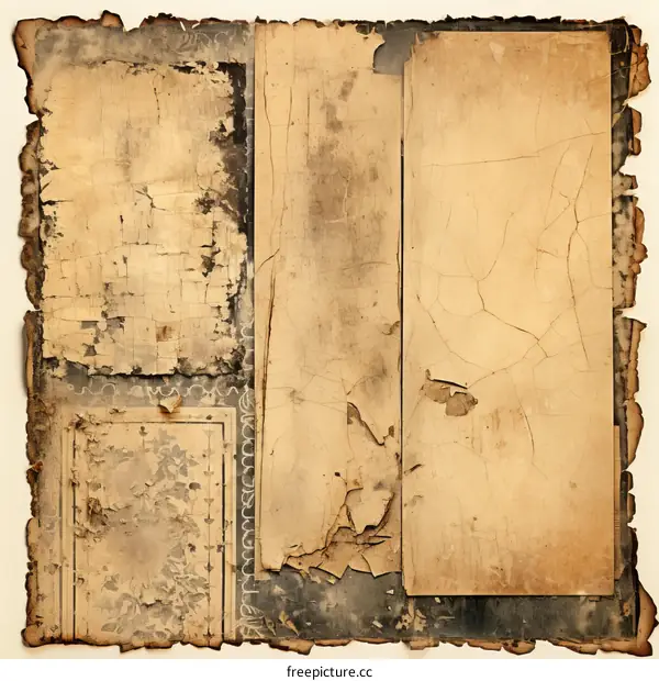 Vintage Grunge Collage with Old Paper Textures